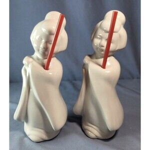Geisha Drink Benihana of Tokyo Cocktail Glass Vintage White Ceramic Souvenir